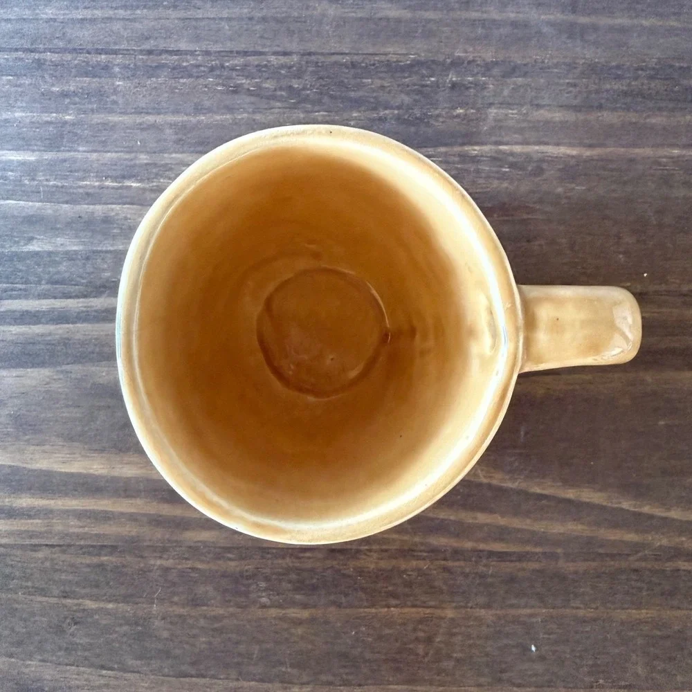 Vintage Pottery‎ Barn Sausalito Amber Espresso Cup Saucer Set 8pc Mexico